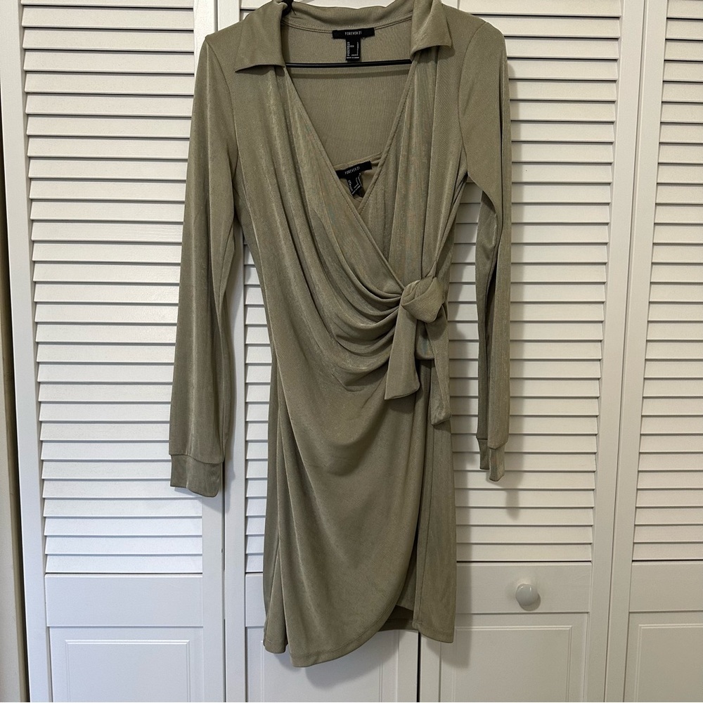 Long Sleeve Sage Green Dress